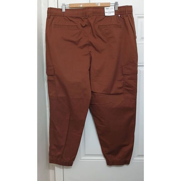 Tommy Hilfiger womens 2xl flex jogger cargo pants 42 waist rust brown - Picture 7 of 8